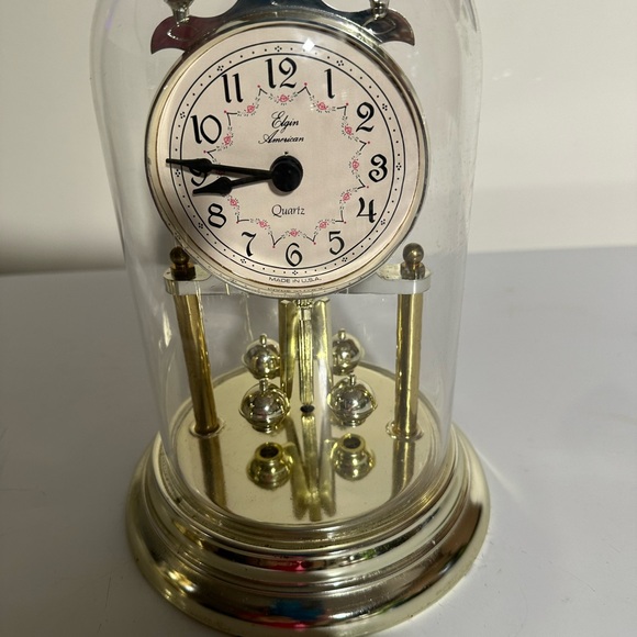 Vintage Elgin American Glass Dome Anniversary Clock Movement